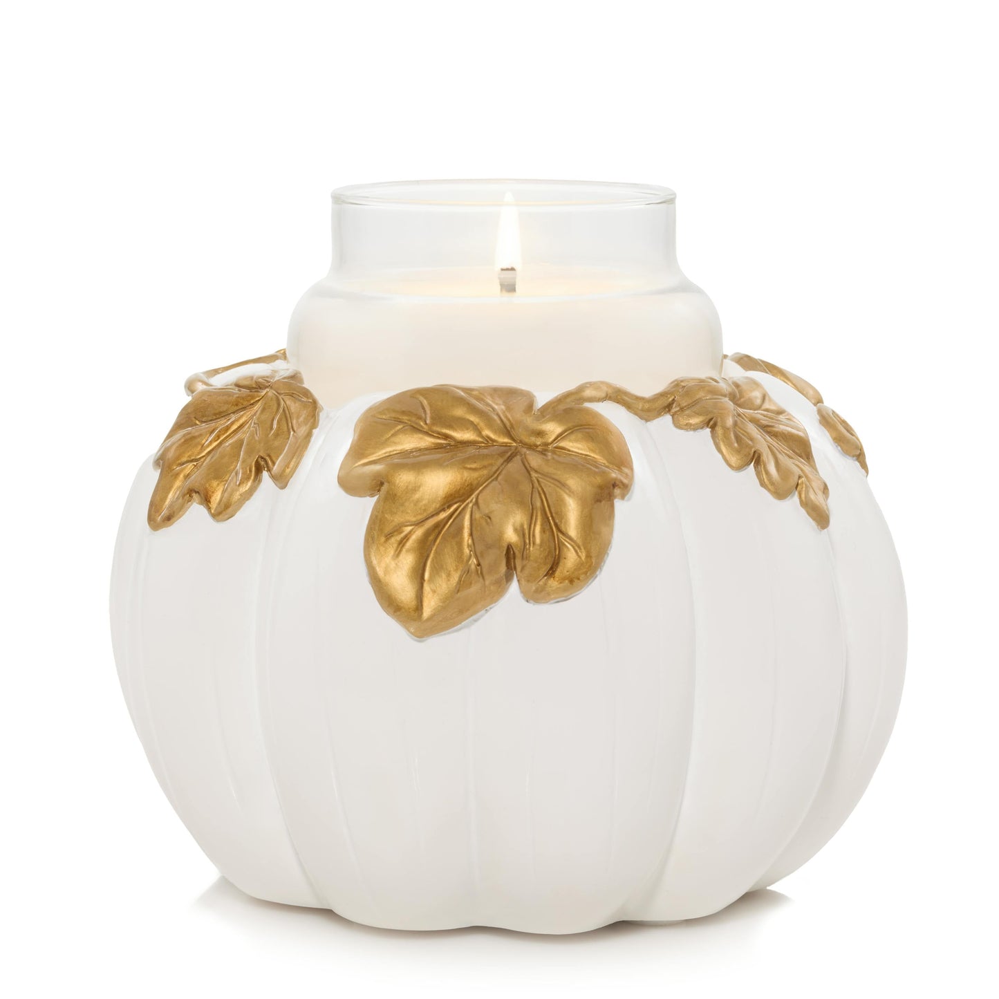 White Pumpkin Resin Holder IRWW